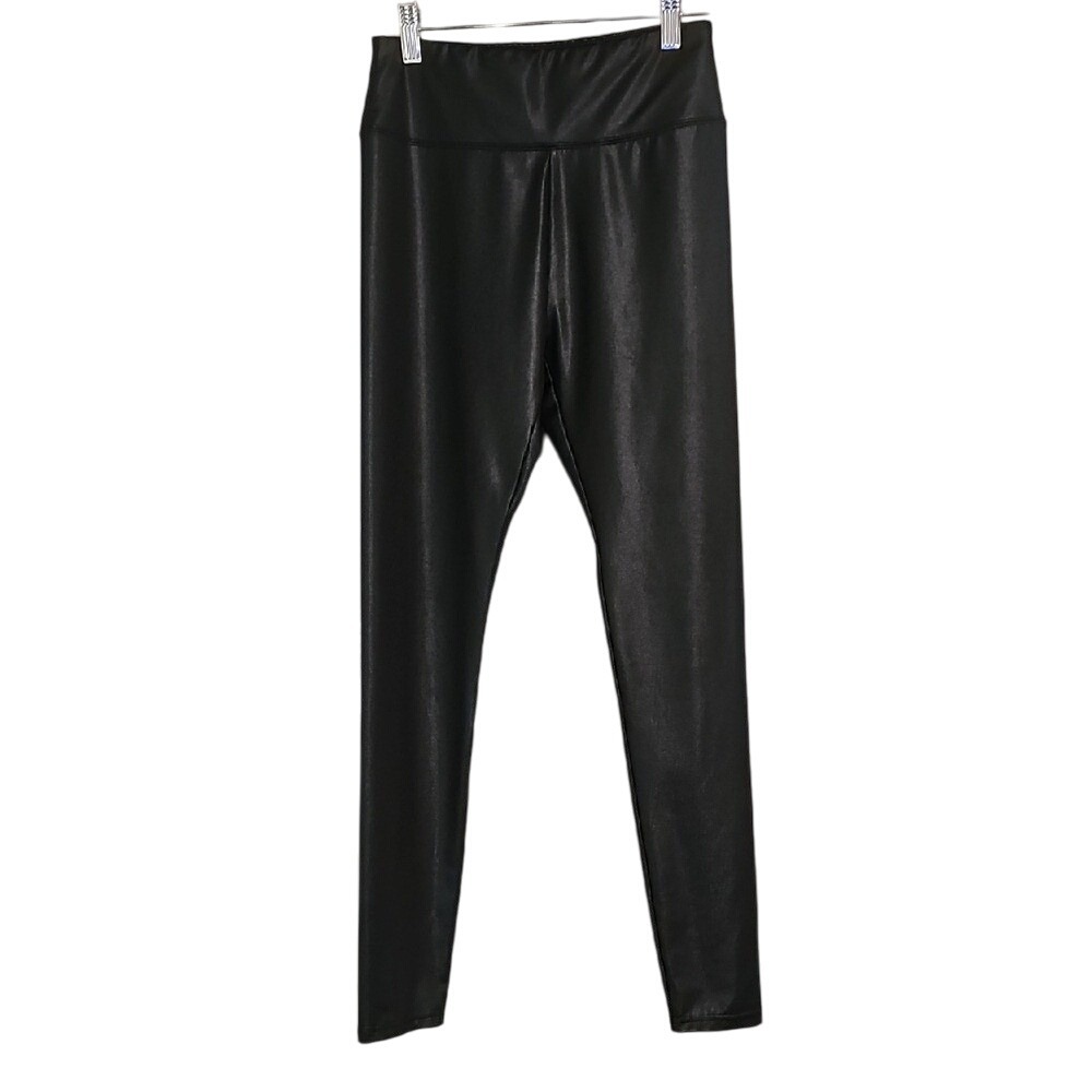Wild Fable Black Leggings Shiny Faux‎ Leather Pants Size S EUC